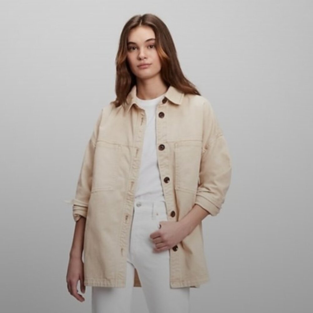 GAP Oversized Khaki Shirt Jacket – Size Medium Tall MT